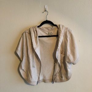 Cream crop top jacket
